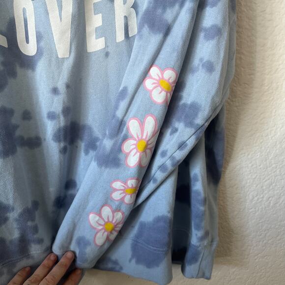 Acid Washed Baby Blue Simpsons Lisa Simpson Nature Lover Sweatshirt XL - Picture 3 of 4